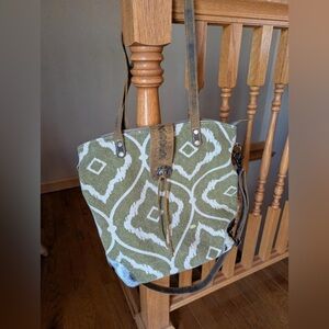 Myra Bag | Stylish Green Patterned Tote Bag